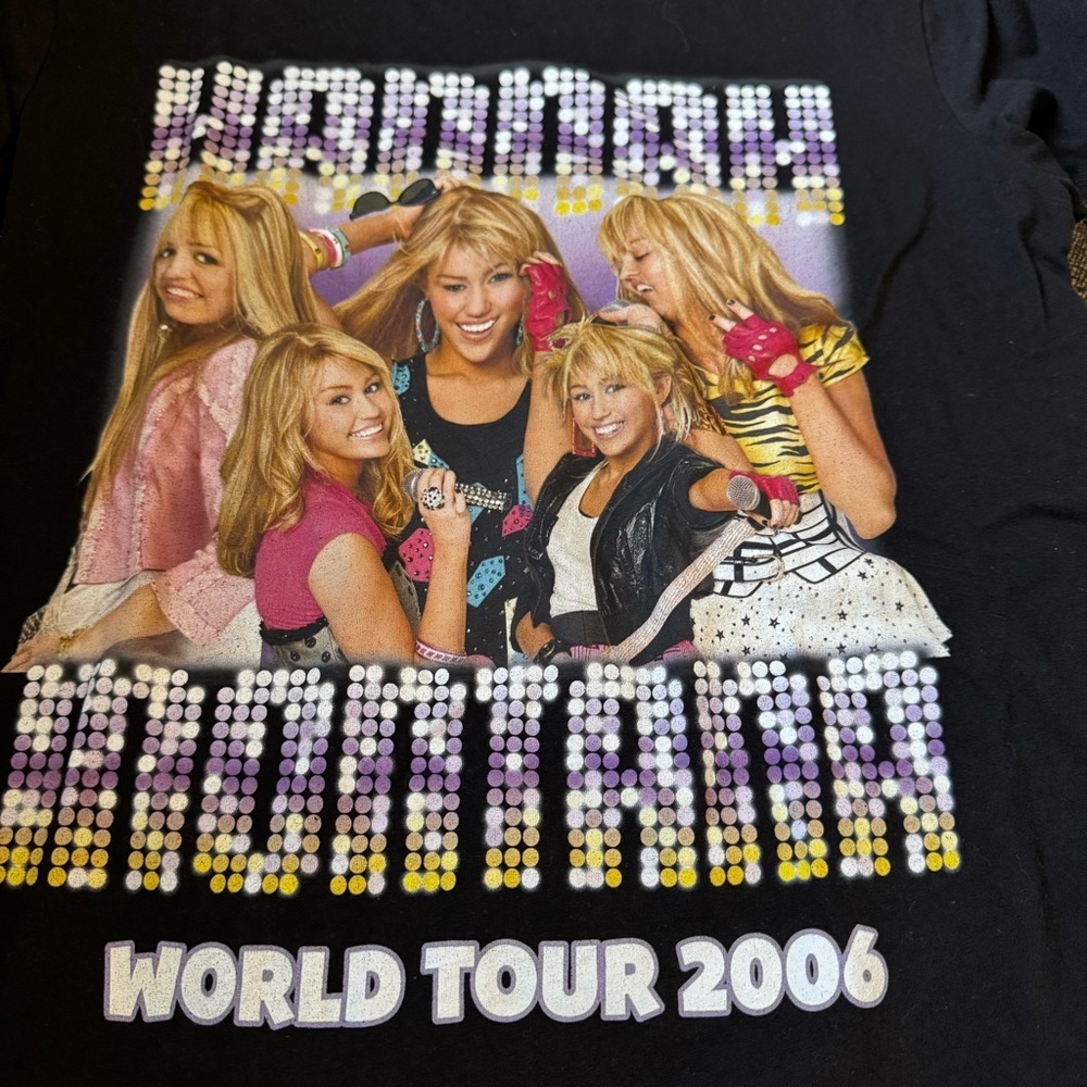 Cake Worthy Black Hannah Montana World Tour 2006 T-Shirt - Picture 2 of 6